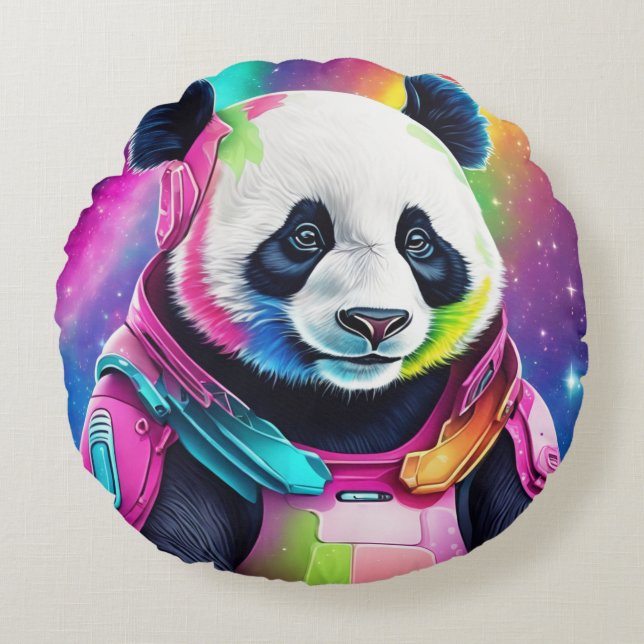 Almofada Redonda Astronauta Panda (Frente)