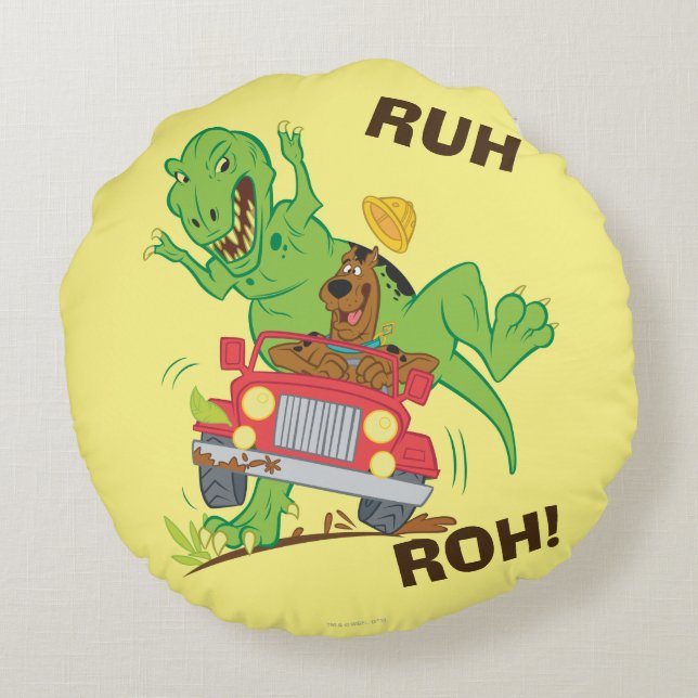 Almofada Redonda Ataque T-Rex Scooby-Doo (Verso)