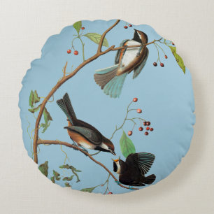 Almofada Redonda Audubon: Chickadee