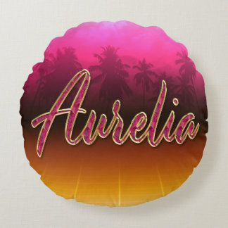 Almofada Redonda Aurelia Vorname Name golden pink Kissen