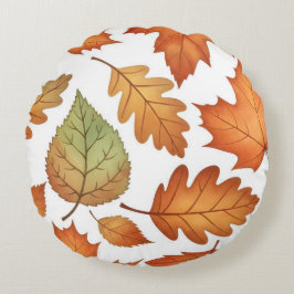 Almofada Redonda Autumn Leaf Seamless Pattern