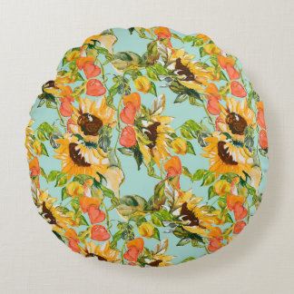 Almofada Redonda Autumn Splendor: Padrão Natural Invisível
