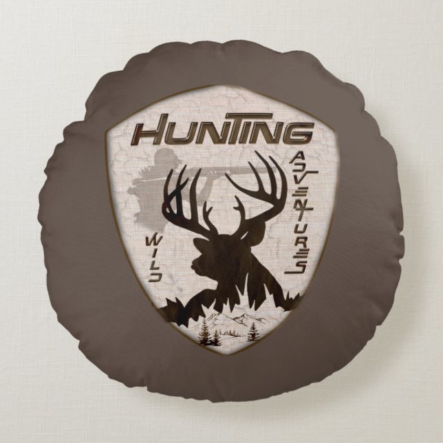 Almofada Redonda Aventuras de caça aos tênis de topo (Frente)