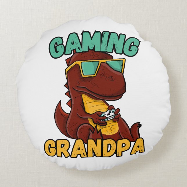 Almofada Redonda Avô Gamer (Verso)