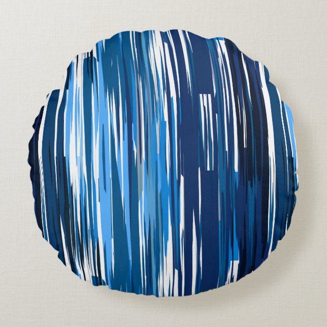 Almofada Redonda Azul e branco (Frente)