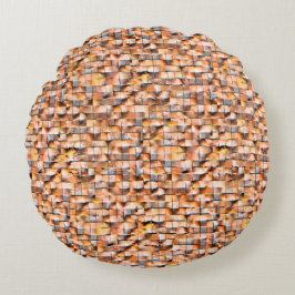 Almofada Redonda azulejo de cerâmica rugosa laranja com falhas, dig