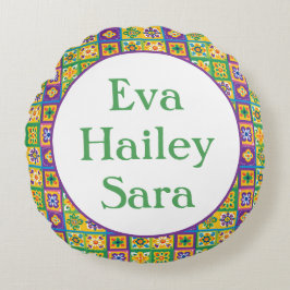 Almofada Redonda Azulejos coloridos