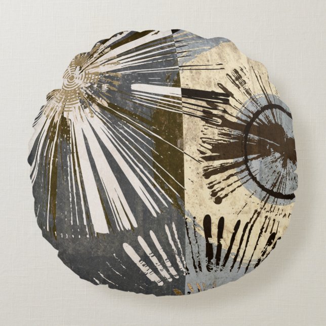 Almofada Redonda Azulejos de explosão I (Frente)