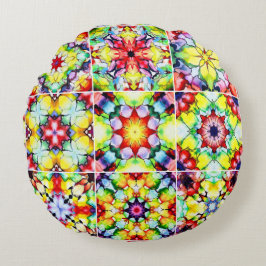 Almofada Redonda Azulejos do Mediterrâneo, Azulejos de Tinta Álcool