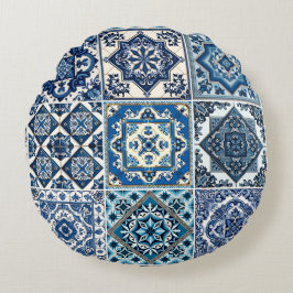 Almofada Redonda Azulejos do Mediterrâneo, Portugal, Azulejo, Majol