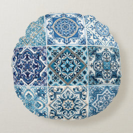 Almofada Redonda Azulejos do Mediterrâneo, Portugal, Azulejo, Majol