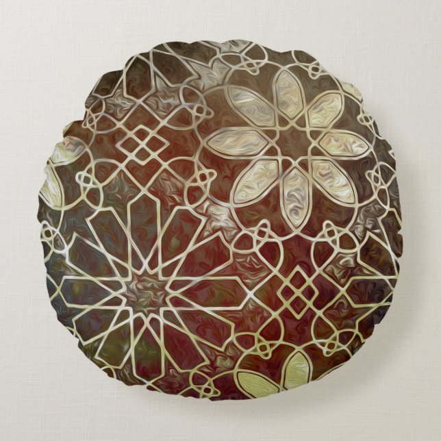 Almofada Redonda Azulejos Místicos II (Frente)