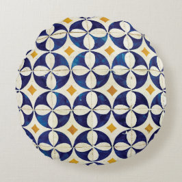 Almofada Redonda Azulejos Portugueses - Azulejo Pattern Design