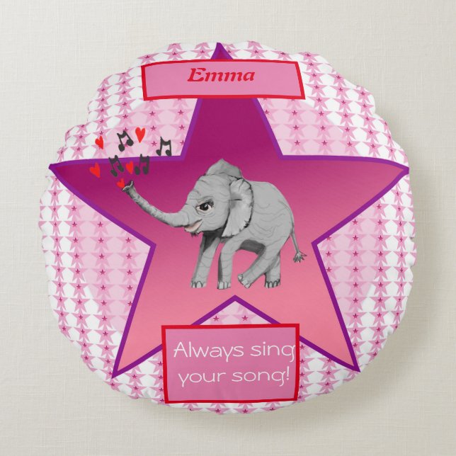 Almofada Redonda Baby Elephant Big Dream Baby (Frente)