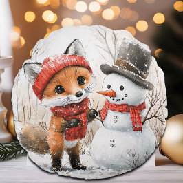 Almofada Redonda Baby Fox e Snowman