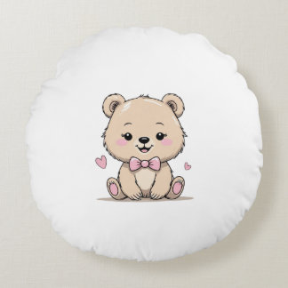 Almofada Redonda baby girl bear round pillow