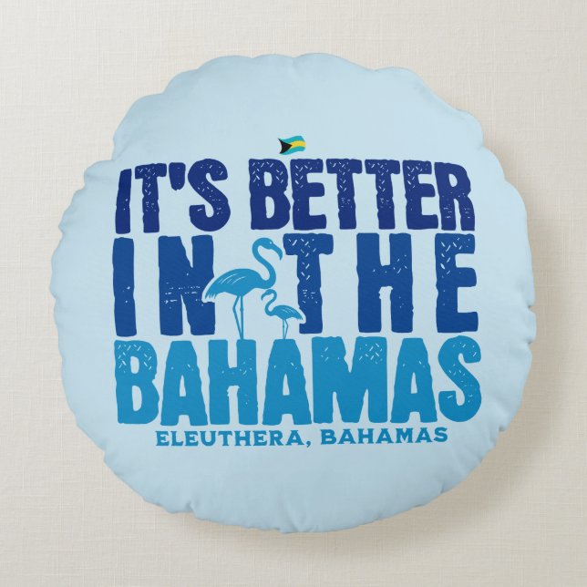 Almofada Redonda Bahamas Souvenir Gift : Eleuthera Bahamas Cruise (Frente)
