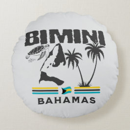 Almofada Redonda Bahamas Souvenir Gift: Independência de Bimini Bah