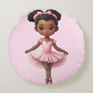 Almofada Redonda Balé Ballerina Rosa Negra