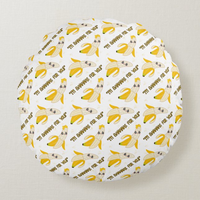Almofada Redonda bananas quote (Frente)