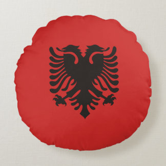 Almofada Redonda Bandeira Albanesa por Todos os Lugares