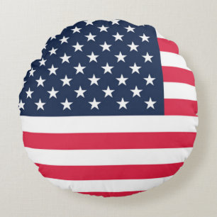 Almofada Redonda Bandeira Americana de 50 Estrelas: Glória Antiga L