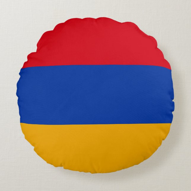 Almofada Redonda Bandeira da Armênia (Frente)