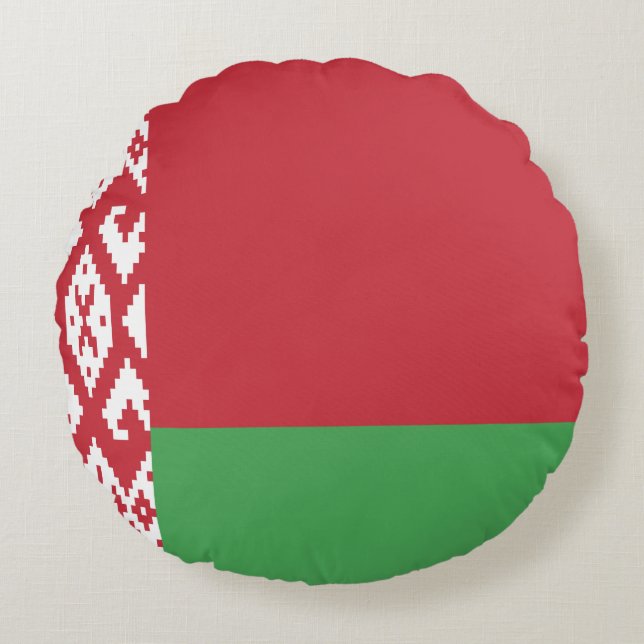 Almofada Redonda Bandeira da Bielorrússia (Frente)