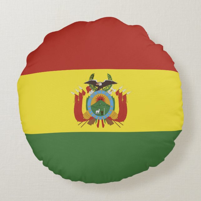 Almofada Redonda Bandeira da Bolívia (Verso)