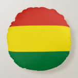 Almofada Redonda Bandeira da Bolívia (Bolívia)<br><div class="desc">Produtos de Sinalizador Mundial Personalizáveis - Sinta-se livre para adicionar seu próprio texto.</div>