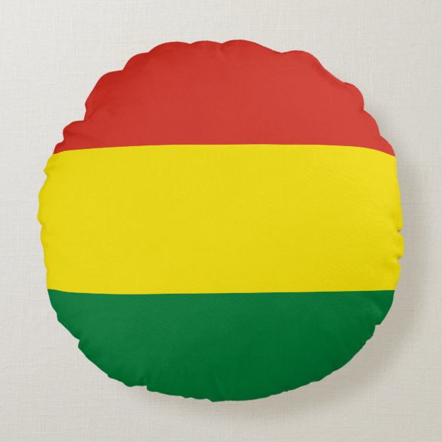 Almofada Redonda Bandeira da Bolívia (Bolívia) (Frente)