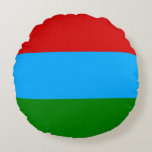 Almofada Redonda Bandeira da Carélia<br><div class="desc">Bandeira Patriótica da República da Carélia.</div>