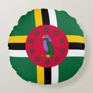 Almofada Redonda Bandeira da Dominica