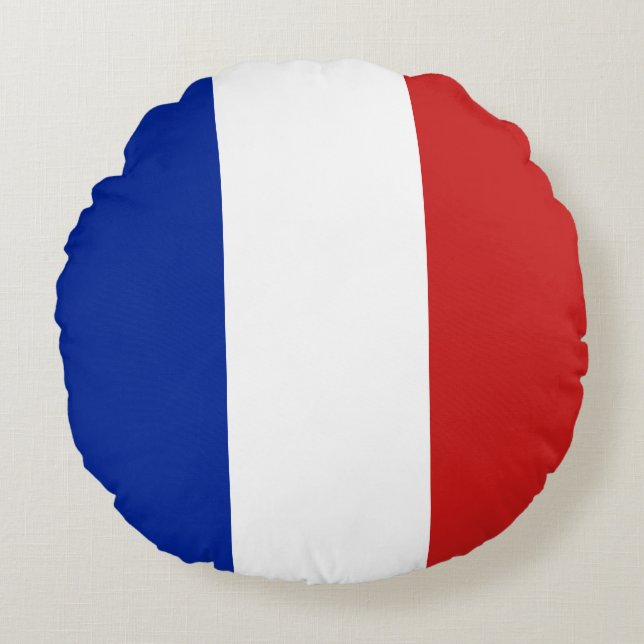 Almofada Redonda Bandeira da França (Frente)