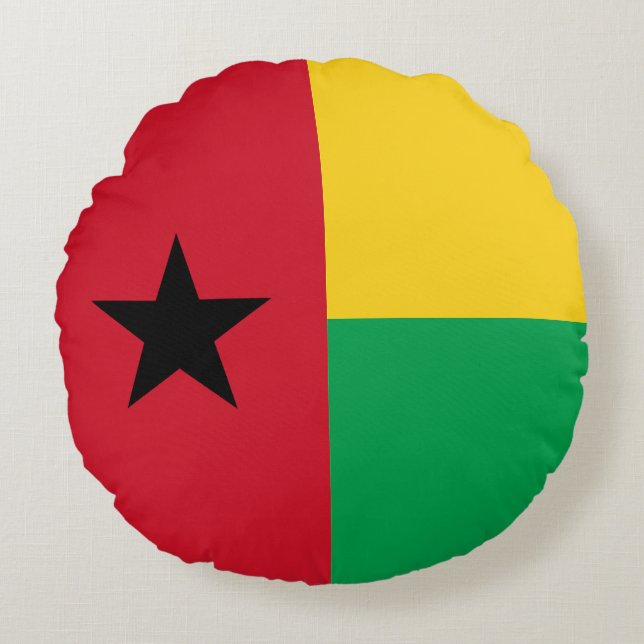 Almofada Redonda Bandeira da Guiné-Bissau (Frente)