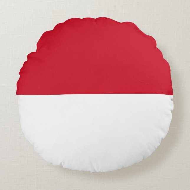 Almofada Redonda Bandeira da Indonésia (Frente)