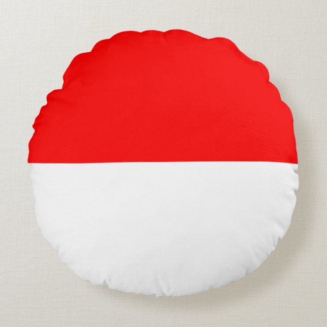 Almofada Redonda Bandeira da Indonésia (Frente)