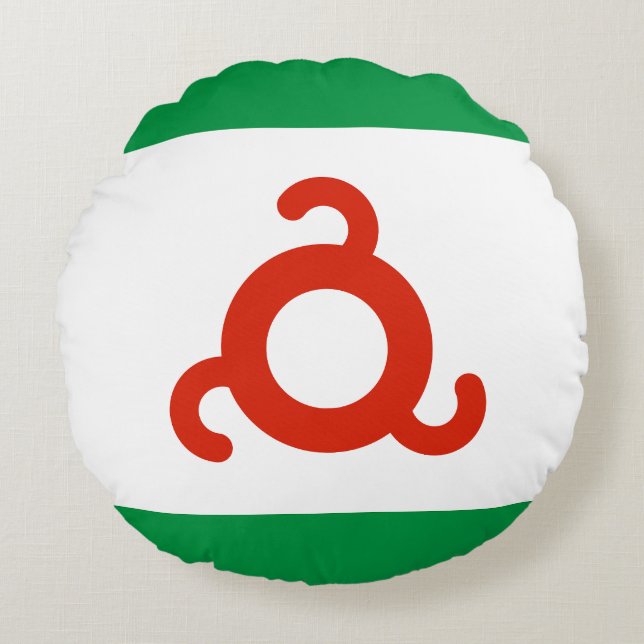 Almofada Redonda Bandeira da Inguchétia (Frente)