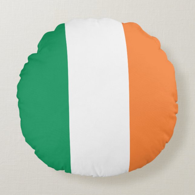 Almofada Redonda Bandeira da Irlanda (Frente)