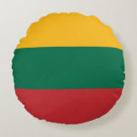 Almofada Redonda Bandeira da Lituânia<br><div class="desc">Bandeira patriótica da Lituânia.</div>