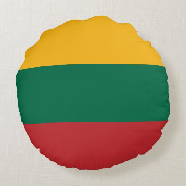 Almofada Redonda Bandeira da Lituânia (Verso)