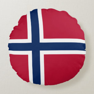 Almofada Redonda Bandeira da Noruega
