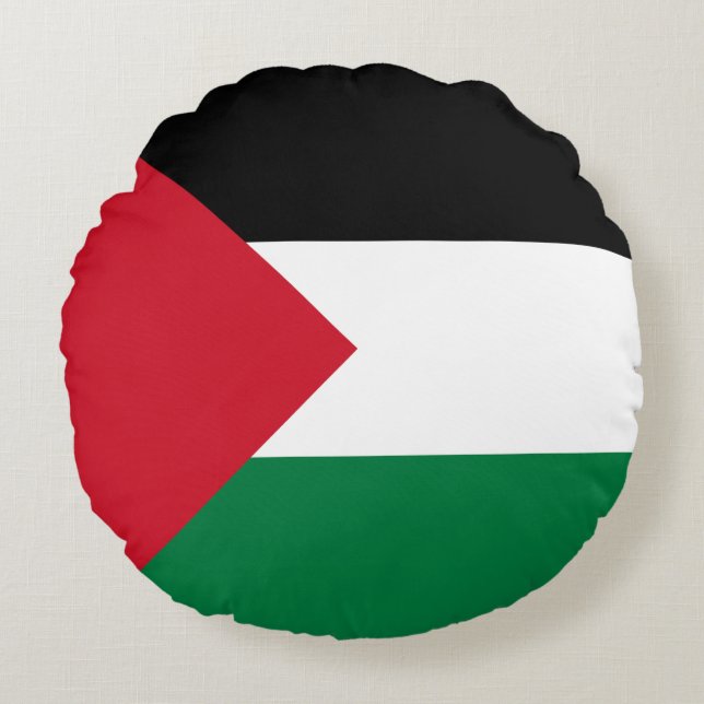 Almofada Redonda Bandeira da Palestina (Frente)