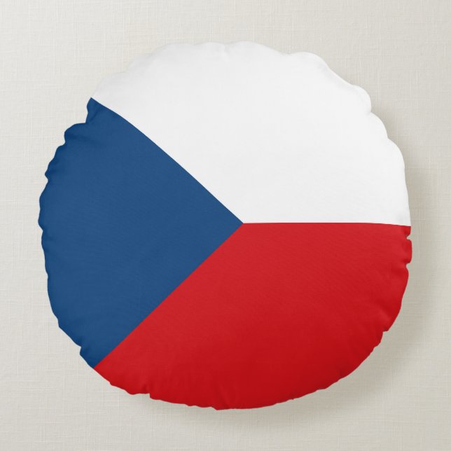 Almofada Redonda Bandeira da República Checa (Frente)