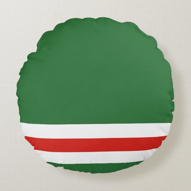 Almofada Redonda Bandeira da República Chechena de Ichkeria (Frente)