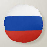 Almofada Redonda Bandeira da Rússia<br><div class="desc">Bandeira patriótica da Rússia.</div>