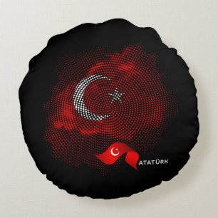 Almofada Redonda bandeira da Turquia
