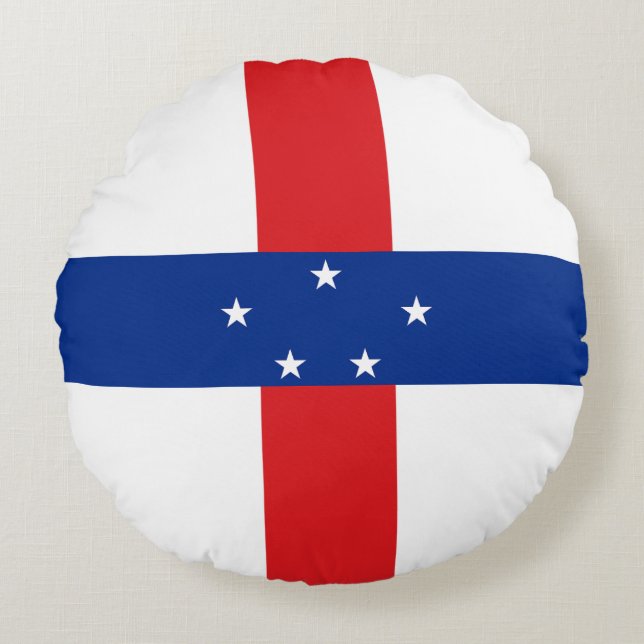 Almofada Redonda Bandeira das Antilhas Holandesas (Frente)