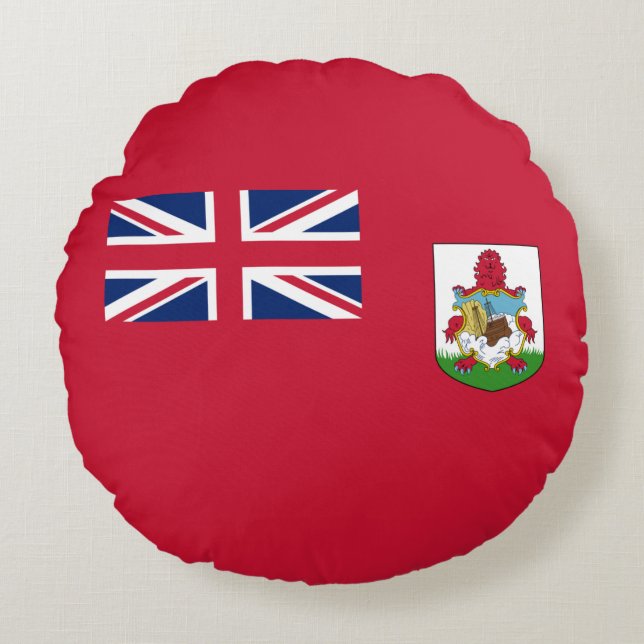 Almofada Redonda Bandeira das Bermudas Patriótica (Frente)