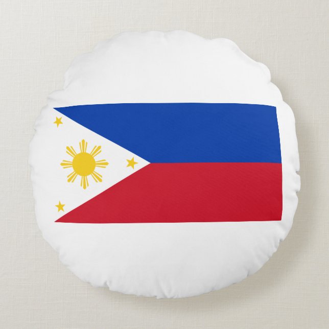 Almofada Redonda Bandeira das Filipinas (Frente)